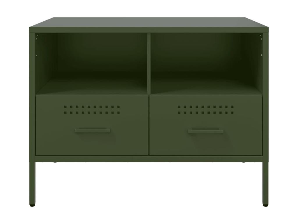 2-piece TV unit, olive green, 68x39x50.5 cm, cold-rolled steel, EALT63371