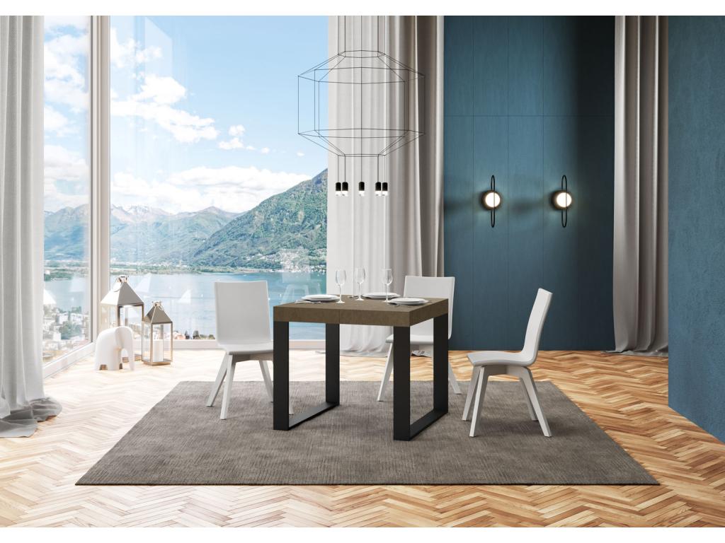 Extendable table 90x90/246 cm Tecno Premium Ventoriq anthracite legs CPKU55590