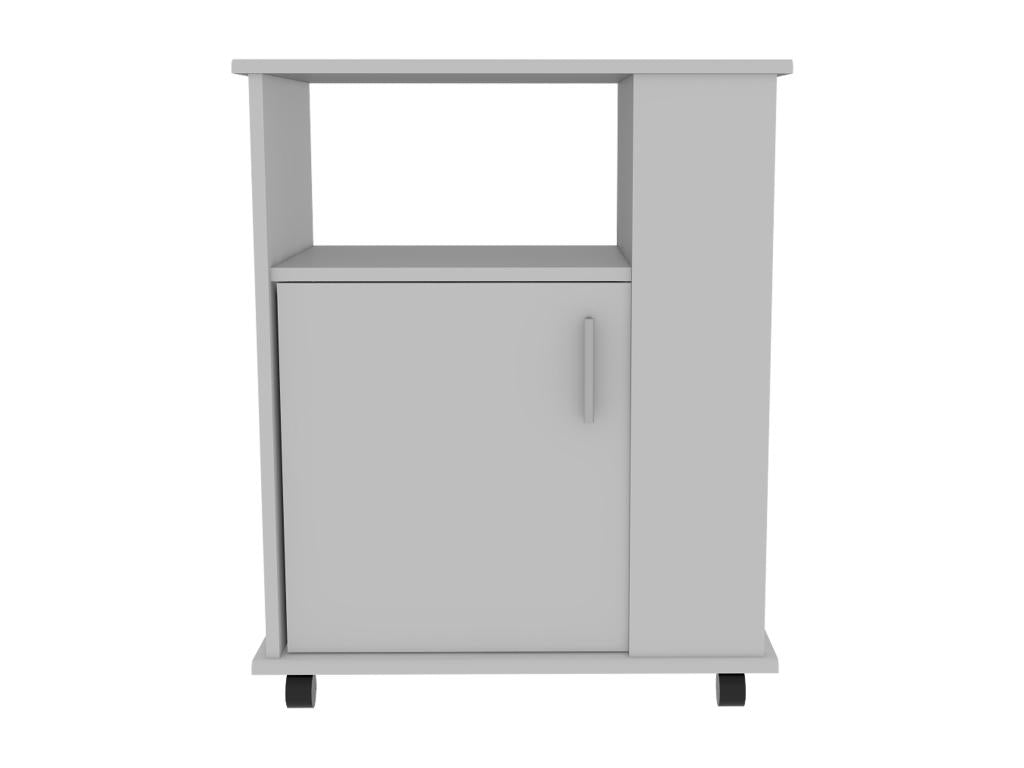 Melamine microwave base cabinet with cabinet and 4 shelves, 73.4 cm x 60 cm x 39.8 cm, White EPHX34930