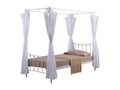 Canopy bed 90x200 cm metal AMORE collection white color – 208x190x96 cm PKND16501