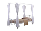 Canopy bed 90x200 cm metal AMORE collection white color – 208x190x96 cm PKND16501