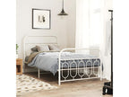 Metal bed frame with white headboard/footboard 100x200cm WQVB93744