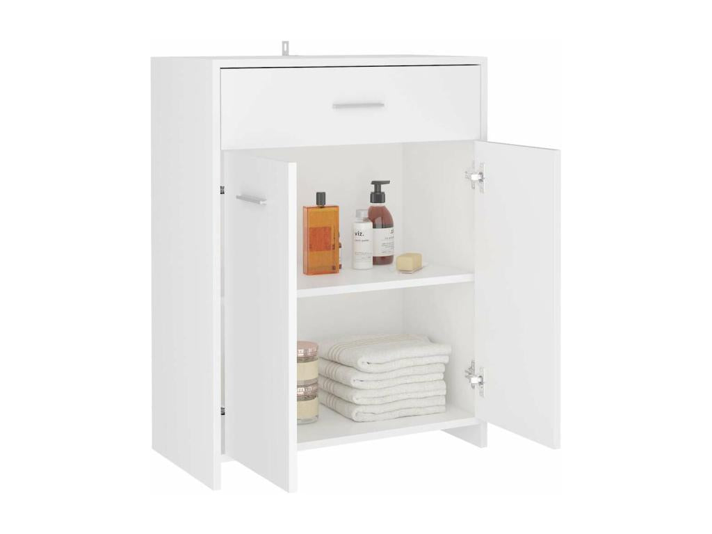 White bathroom cabinet 60x33x80 cm engineered wood HRCP21463