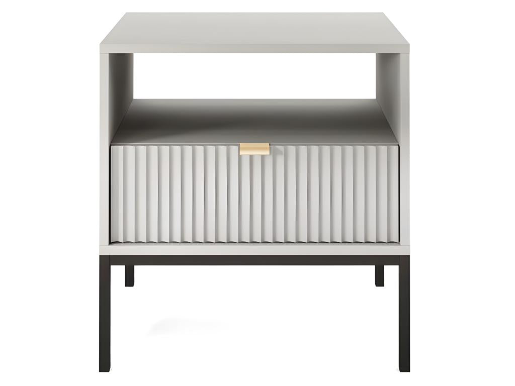 Lumenao PEZW38957 bedside table, 54x56x39cm, with grey drawer and grooved front
