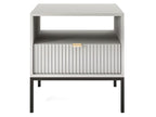 Lumenao PEZW38957 bedside table, 54x56x39cm, with grey drawer and grooved front