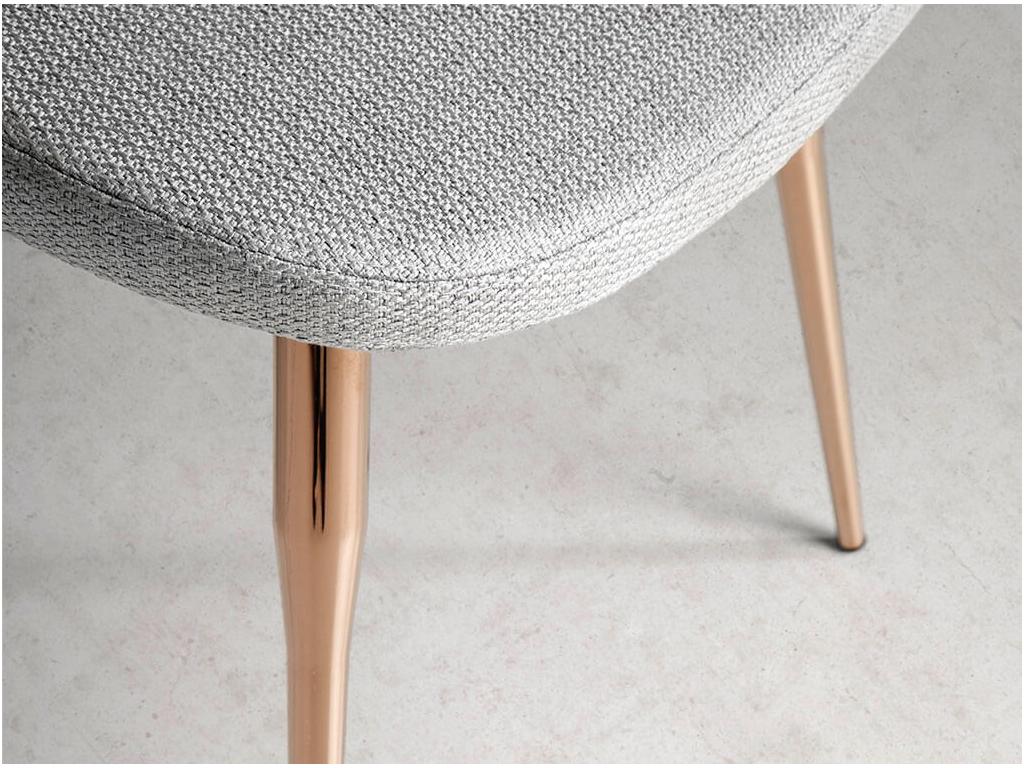 Lumenao chair in grey fabric with rose gold steel legs - Set of 2 - Colour Lumenao 02 VMMU05087