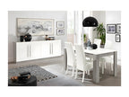 Lumenao - White and Marble Living Room Set: 160cm Table, 4-Door Buffet HGUV84498