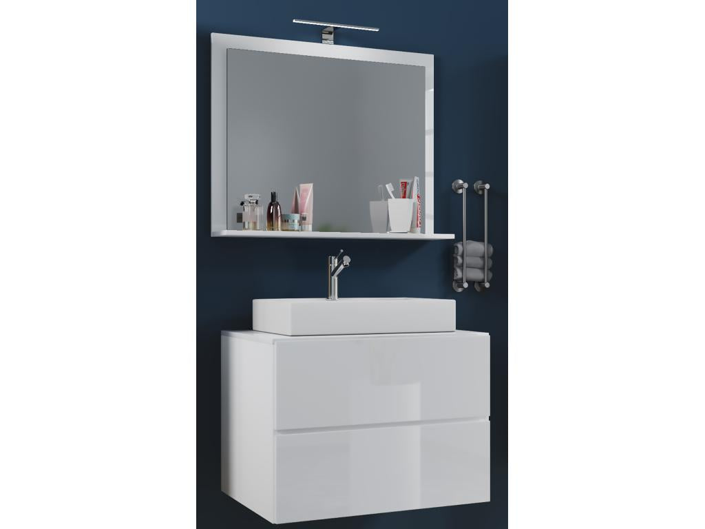Lumenao 3-piece bathroom vanity set with sink and drawer, white - 80 UWYG06296