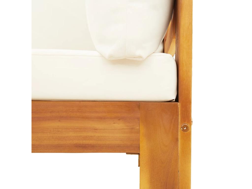 Lumenao YIFO36753 Garden Corner Sofa with Solid Wood Cushions