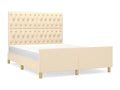 Bed frame without mattress, cream color, 140x200 cm, fabric YCXV15805