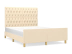 Bed frame without mattress, cream color, 140x200 cm, fabric YCXV15805