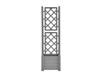 Planter with trellis 43x43x142 cm PP Stone Grey HNLO06477