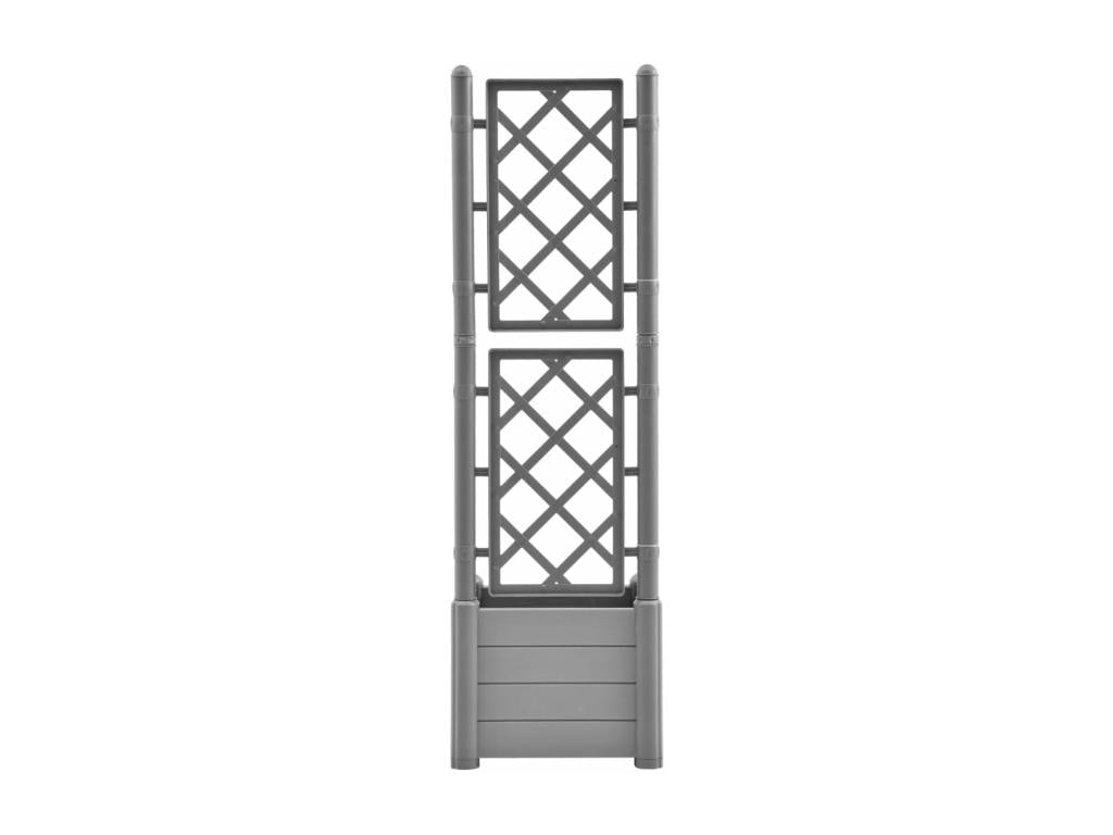 Planter with trellis 43x43x142 cm PP Stone Grey HNLO06477