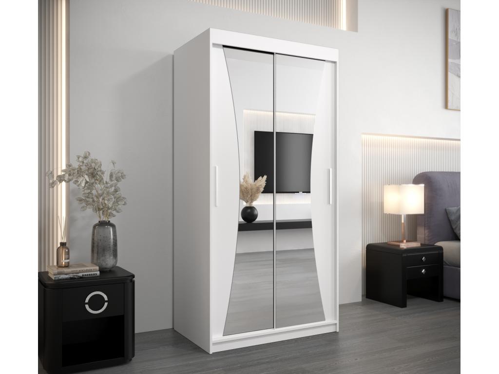 Lumenao Sliding Door Wardrobe 200/100/62 2 Doors White/White MDAK52740