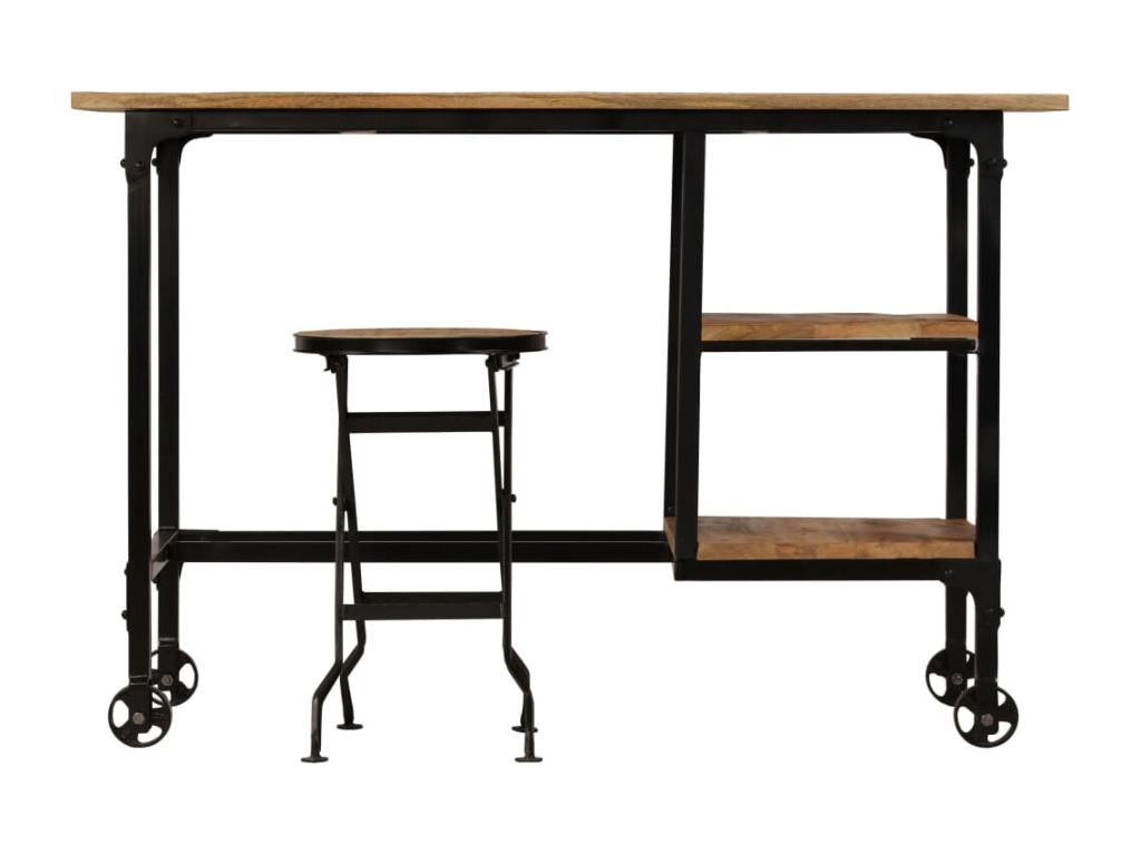 Brown wooden desk/table 115x50x76 cm 02 0023442 BKYN37280