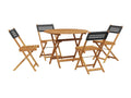 5-piece garden dining set in woven resin and solid wood JZUX94186