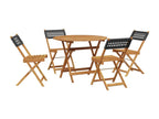 5-piece garden dining set in woven resin and solid wood JZUX94186