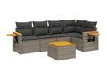 6-piece garden furniture set with grey resin wicker cushions GFPF87259