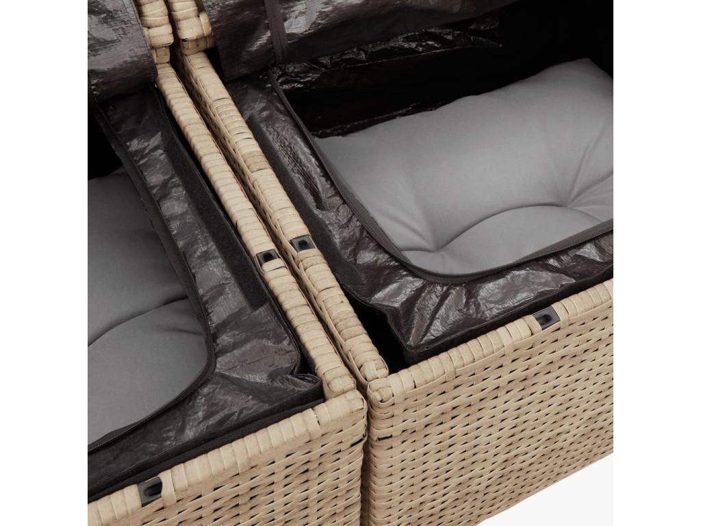 Ventoriq 11-piece garden furniture set and cushions, beige woven resin SVGO04120