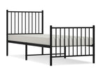 Metal bed frame with headboard and footboard, black, 75x190 LTOA89380