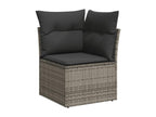 9-piece garden furniture set with grey resin wicker cushions TPAK95268