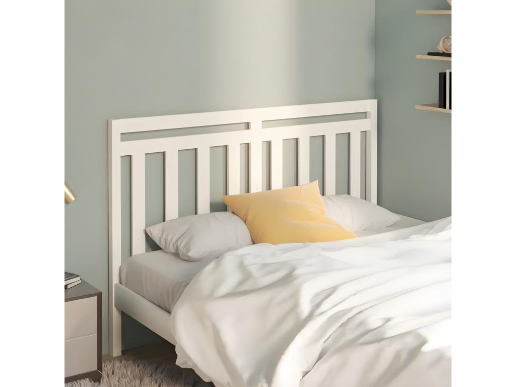 White Headboard 141x4x100 cm Solid Pine Wood TKTF56447