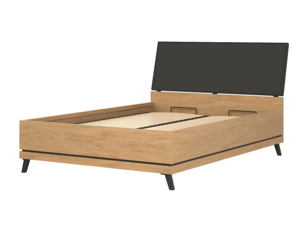 Storage bed 140x200 cm Natural Oak - Lumenao NGGP14575