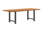 Light brown rectangular solid oak dining table PWLF79347