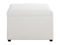 Storage chest in white and wood-effect faux leather - length 58 x depth 39 x height 42 cm XRWP08452