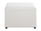 Storage chest in white and wood-effect faux leather - length 58 x depth 39 x height 42 cm XRWP08452