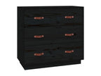 Black Buffet 80x40x75 cm Solid Pine Wood RTBH04678