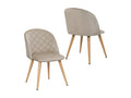 Set of 2 dining chairs in beige velvet fabric with metal legs CDS09072 DAHI67329