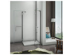 100x90x190cm hinged shower enclosure with 8mm tempered glass door and anti-limescale coating, stainless steel handle GEEL83489