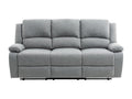 Lumenao 3-seater reclining sofa in fabric - Light grey - W193x93x96cm - Lumenao TEQM95101