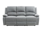 Lumenao 3-seater reclining sofa in fabric - Light grey - W193x93x96cm - Lumenao TEQM95101