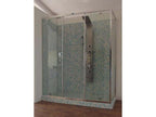 Shower Enclosure 150x80 cm Height 200cm 1 Fixed Glass Panel - 4 Central Crystals, Transparent Chrome Profile GGVA25118