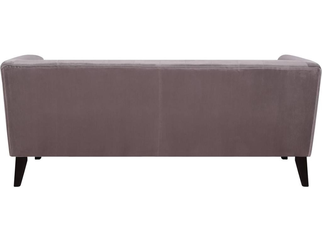Lumenao fixed straight sofa in velvet - 3 seater - Light grey PBLW05773
