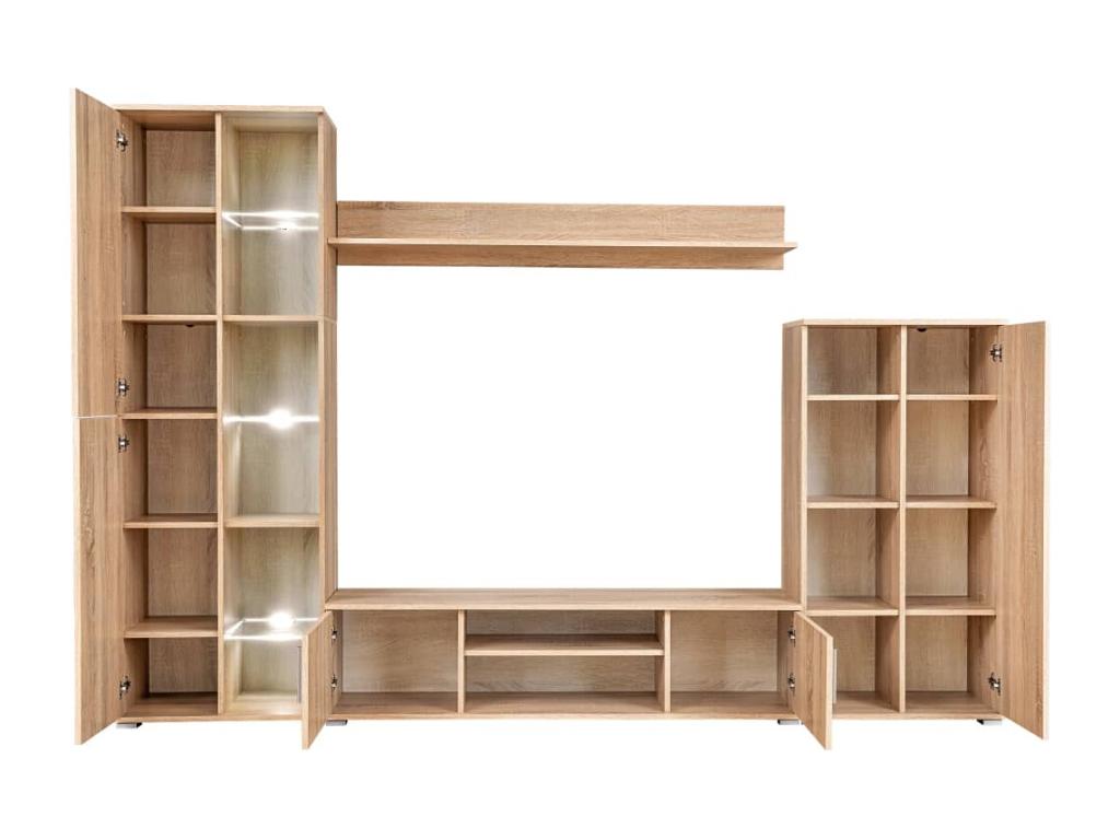 Lumenao AKCM30290 LED Wall-Mounted TV Unit with Lumenao Oak Finish