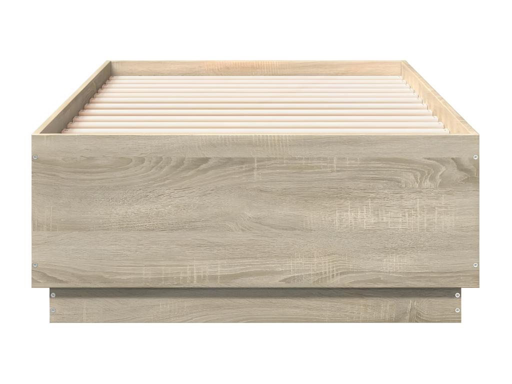 Lumenao bed frame with LED lighting (mattress not included), oak finish, 75x190 cm, ZAQW24477