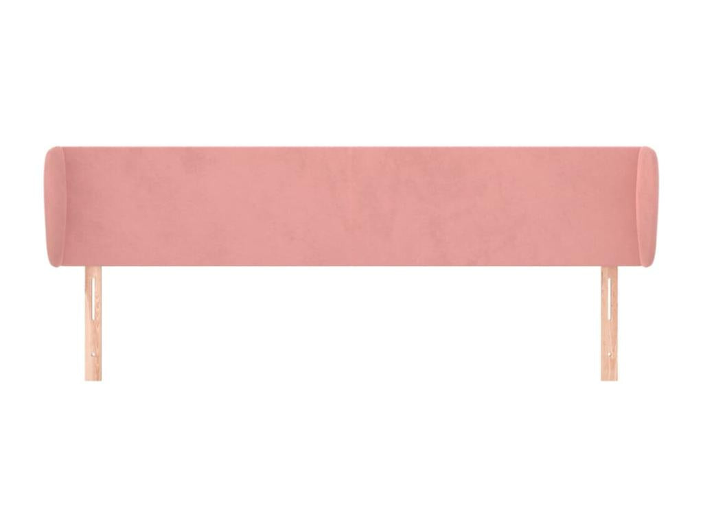 Pink headboard with wings, 183x23x78/88 cm, velvet, XEYG09572
