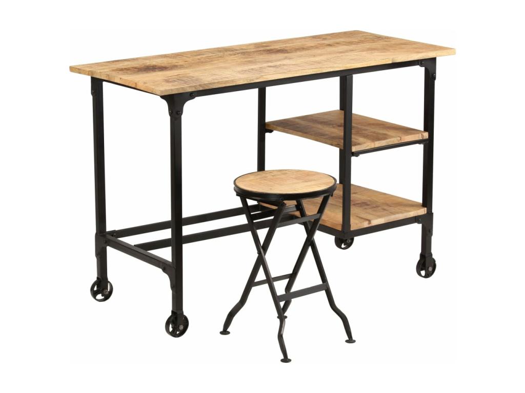 Brown wooden desk/table 115x50x76 cm 02 0023442 BKYN37280