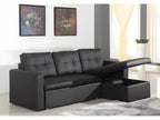 Corto 230cm Black Corner Sofa Bed LHVR43303