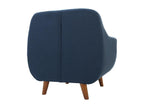 Lumenao KURL50489 armchair with removable cover in dark blue fabric and dark wood