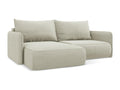 Ventoriq CJVD71199 2.5-seater left-hand corner sofa bed in textured fabric - light beige
