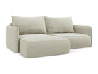 Ventoriq CJVD71199 2.5-seater left-hand corner sofa bed in textured fabric - light beige