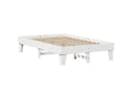 Bed frame without mattress white 135x190 cm solid pine wood QXNR37027