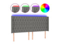 Dark Grey LED Headboard 183x16x118/128 cm Fabric NSEC36270