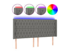 Dark Grey LED Headboard 183x16x118/128 cm Fabric NSEC36270