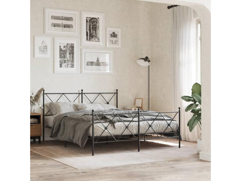 Black metal headboard 160 cm YBFU83447