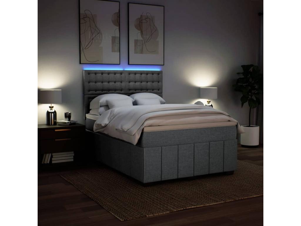 Lumenao bed base with light grey mattress 160x200cm Fabric NTRH50434